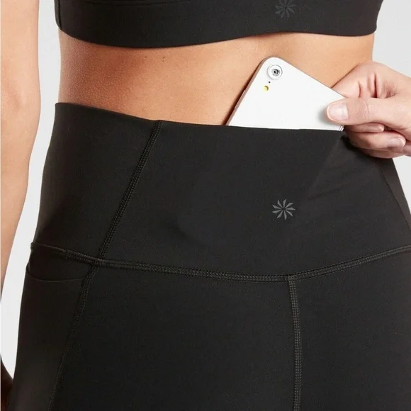 Athleta • Colorblock Salutation Stash Pocket Tight 7/8 black white leggings - Picture 9 of 12